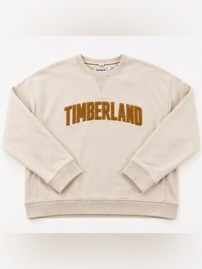 Timberland Cream Embroidered Logo Crewneck Sweatshirt women’s m